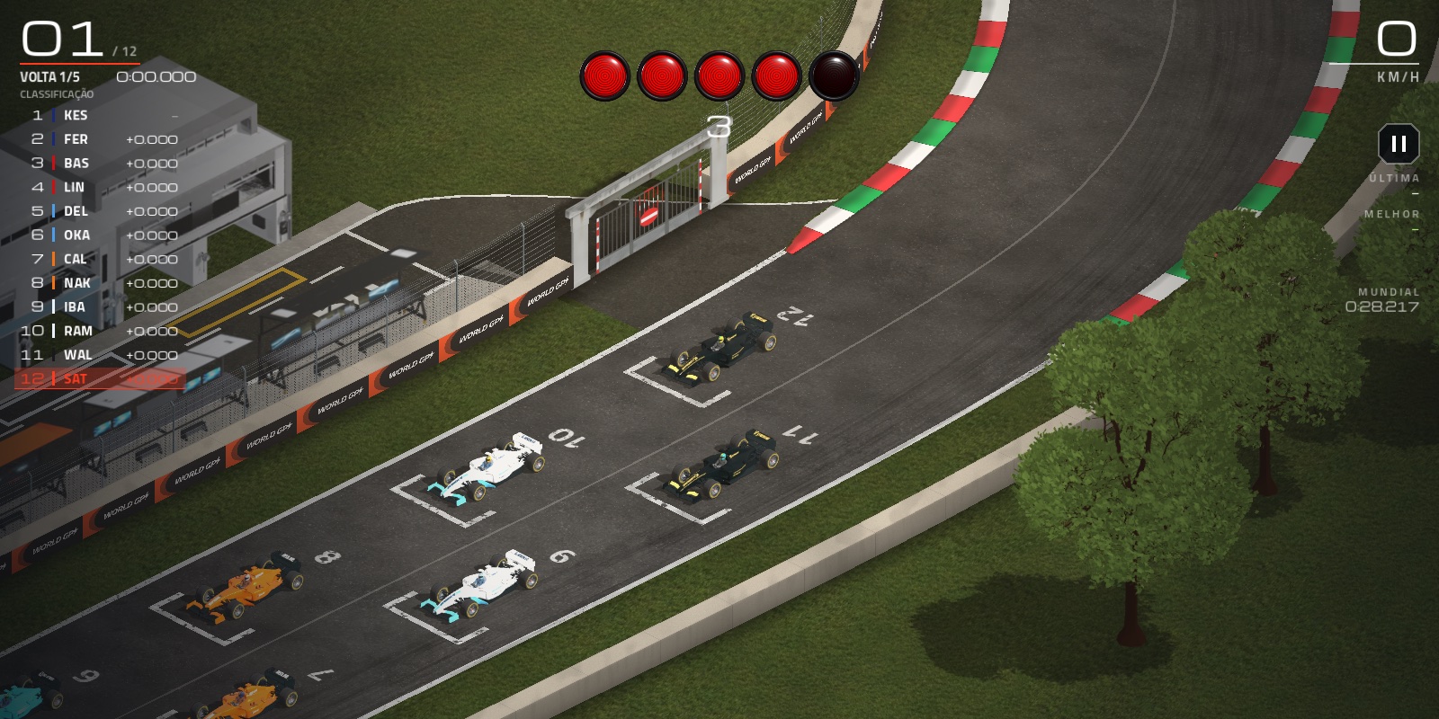 Carros no grid de largada de Monza