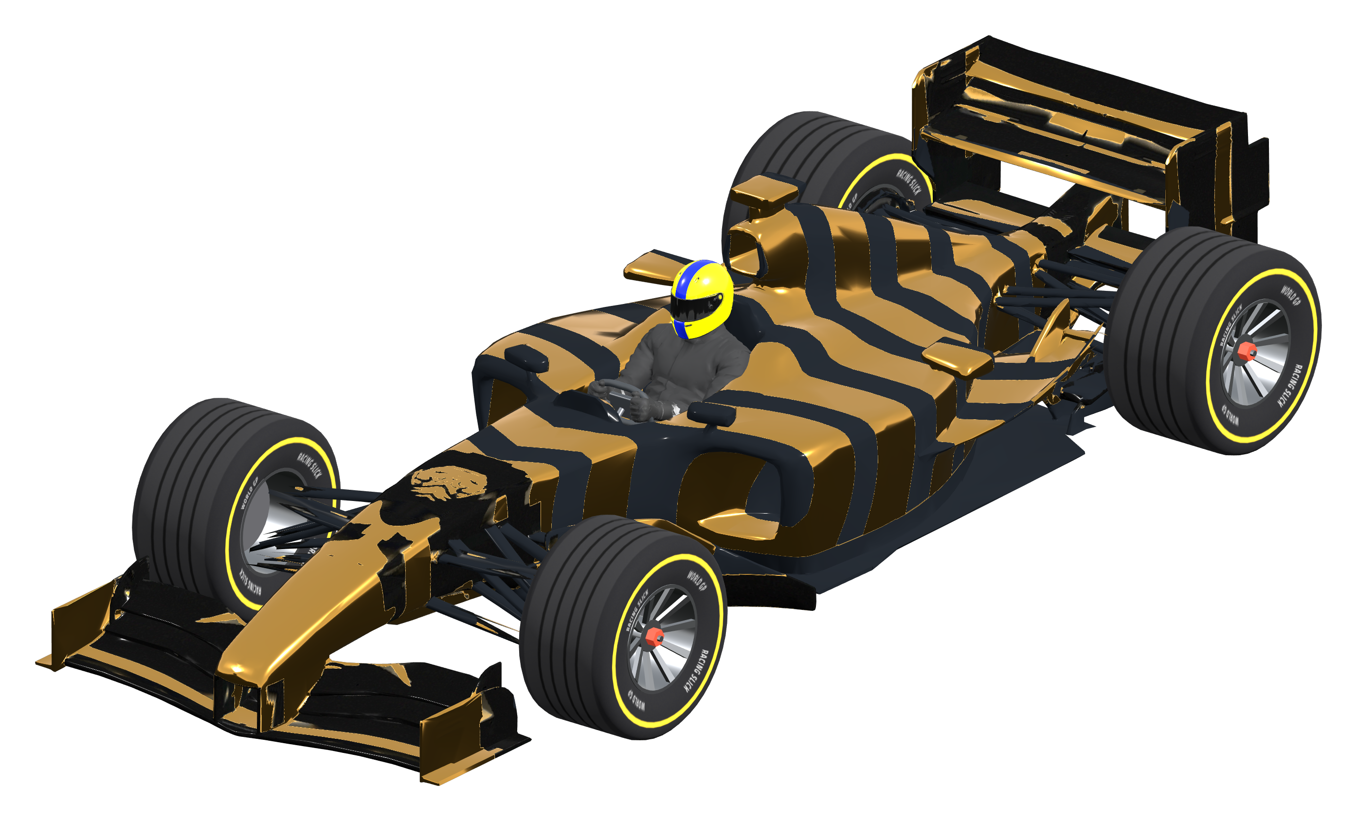 Pintura Tigre Dourado, dourada com listras pretas